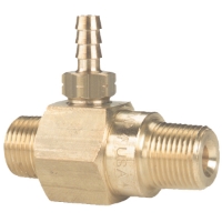 Picture of Downstream Chemical Injector, High Draw (20%), 3.0 to 5.0 GPM, 4500 PSI, Viton® Or-ring, 1/4" Hosebarb x 3/8" Inlet x 3/8" Outlet
