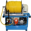 Picture of Space Saver Skid Sprayer, 100 Gallon with 7560NR Roller Pump, 5.5 HP Honda Engine, 11.2 GPM, 150 PSI, *Manual/Crank Hose Reel
