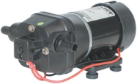 Picture of 12 Volt DC Diaphragm Pump, Demand Control, *4.5 Max GPM, 30 Pressure (On), 45 Pressure (Off), Santoprene / Viton® Internals, 3/4" Hose Barb Ports
