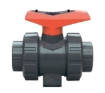 Picture of Ball Valves, PVC, Union Style, 1-1/2" FPT & Socket End Fitting, Viton® Seal