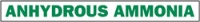 Picture of Rectangular Shape "ANHYDROUS AMMONIA" Decal, 2" Tall Green Letters, 1 Piece