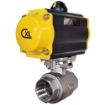 Picture of 2-Piece Air Actuated Ball Valve, Stainless Steel, Spring Return, 3/4", 1000 PSI