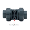 Picture of Ball Valves, PVC, Union Style, 1-1/2" FPT & Socket End Fitting, Viton® Seal