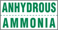 Picture of Rectangular Shape "ANHYDROUS AMMONIA" Decal, 4" Tall Green Letters, 1 Piece