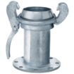 Picture of Sphere Lock Coupling, Bauer-Style, Male Ball x Flange (150# Class ASA), 4", Working Pressure 217 PSI, Galvanized, Type B-I, Includes Locking Lever Ring
