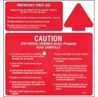 Picture of 3-Part Caution & First Aid Decal for Anhydrous Ammonia NH3