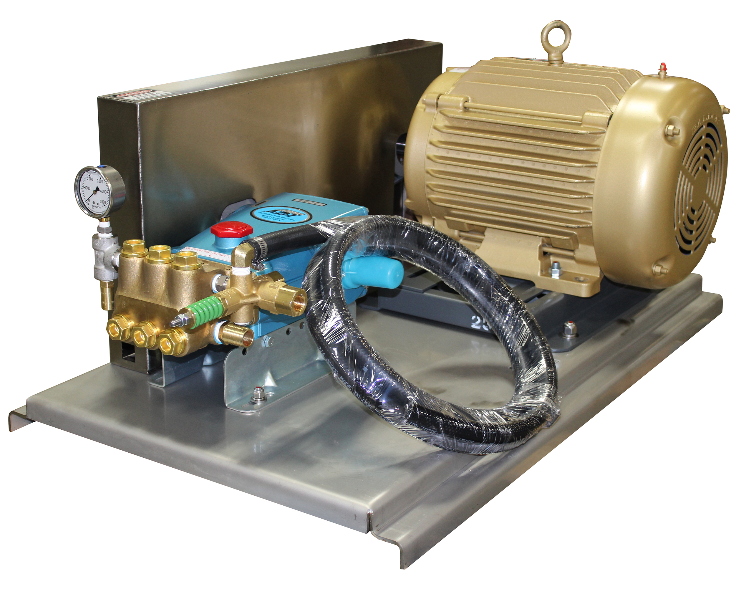 High Pressure Pump Unit, AR Pump, 20 Hp, 3 Phase, 8 Gpm, 3500 Psi