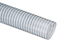 Hose, Suction, 2-1/2IN, PVC, Clear with White Helix, Per Foot