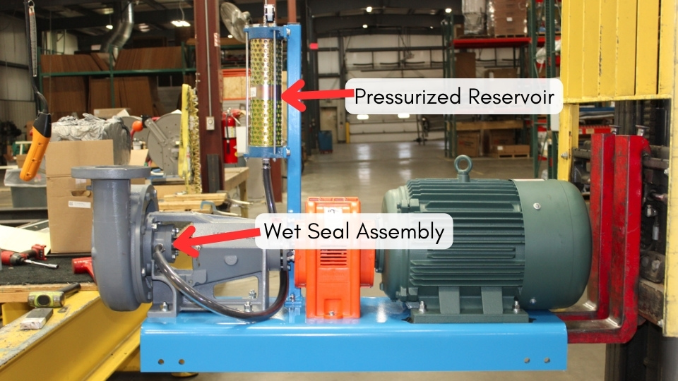 Fertilizer Pump Unit displaying a pressurized wet seal assembly.