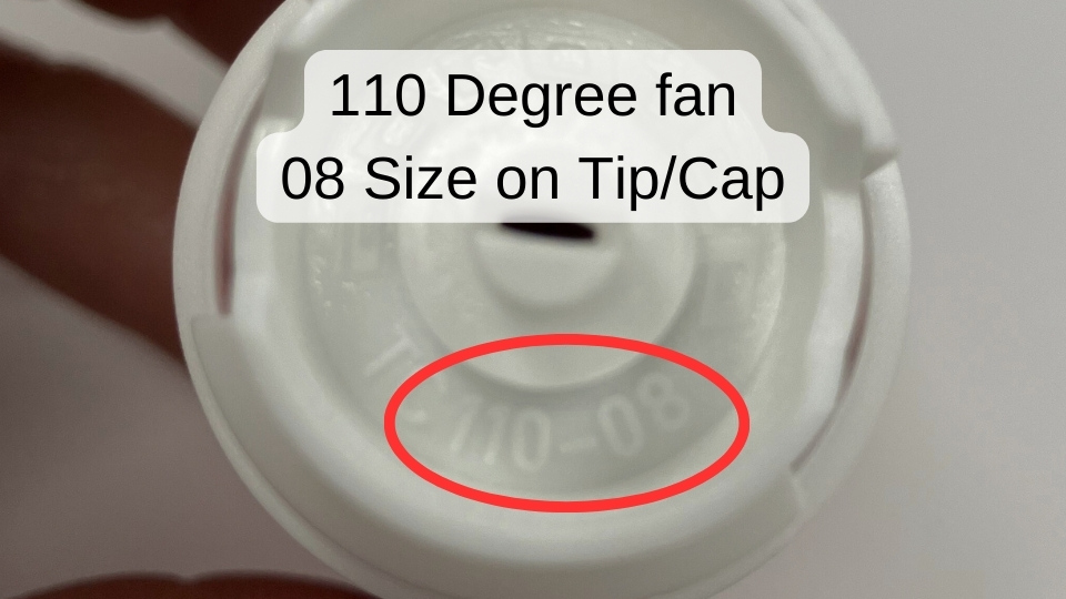 110 degree fan 08 Size on Tip/Cap