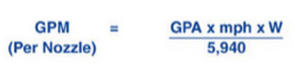 Formula to understand sprayer nozzle GPM (gallons per minute) for efficient spraying.