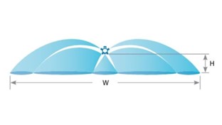 Boomjet spray pattern displayed for agricultural spraying systems.