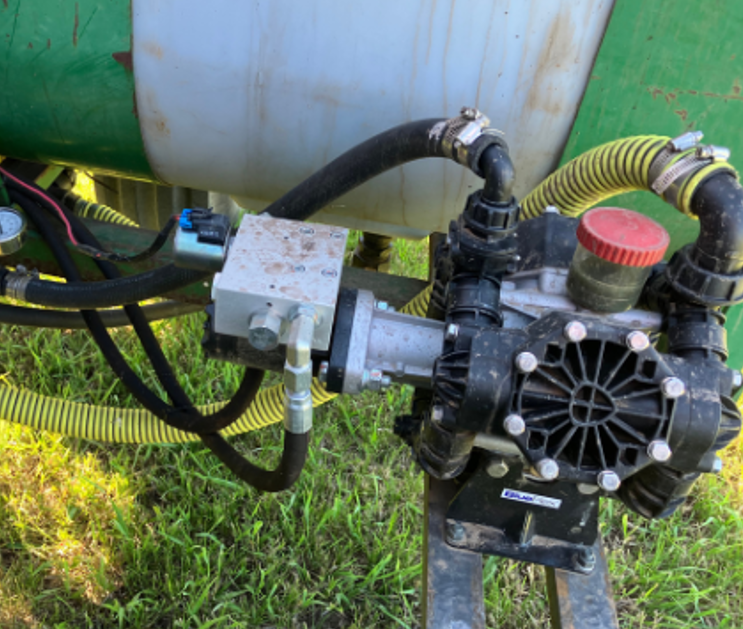 PWM hydraulic motor driven diaphragm pump on planter