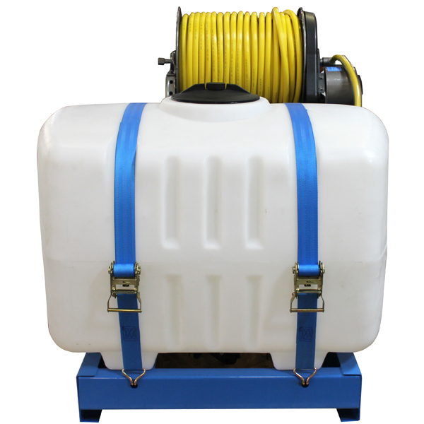 Picture of Space Saver Skid Sprayer, 100 Gallon with AR403 Diaphragm Pump, 5.5 HP AR Engine, 10 GPM, 580 PSI, 12 Volt Electric Hose Reel