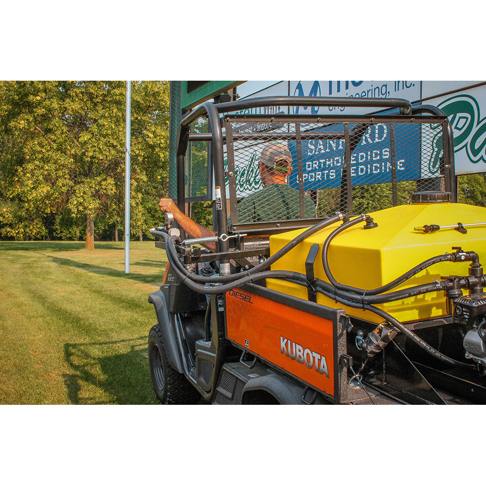 Picture of UTV Skid Sprayer, Centrifugal Pump, Manual TeeJet Shut-off Valves, 4HP Honda GX120 Engine, 100 Gallon, Swing Away Control Arm