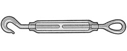 thumbnail image 2 of 1/2" X 12" Galvanized Drop Forge Turnbuckle - Hook & Eye Ends, Lifting Pulley Style 2 of 3
